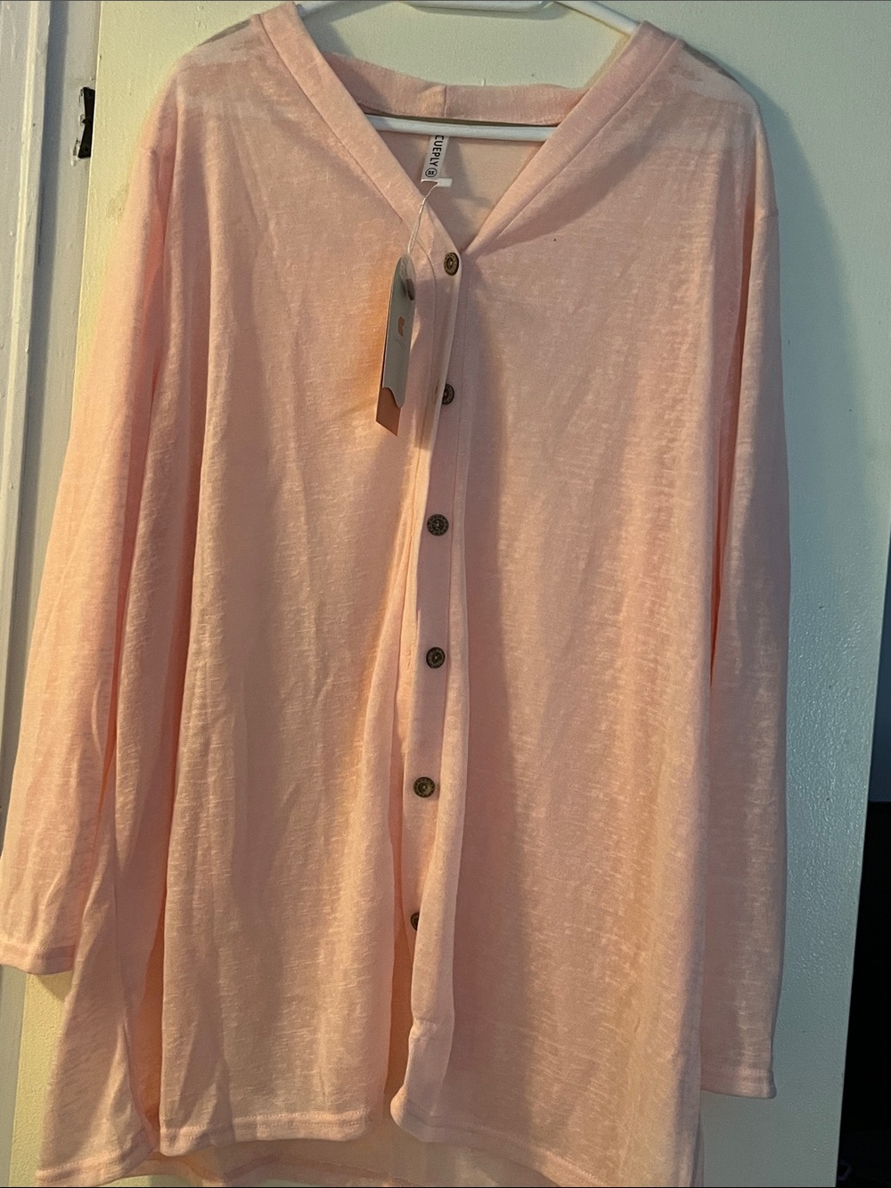 Sheer light pink sweater